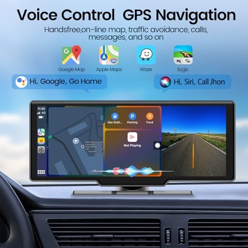 Portable Carplay Screen for Car Stereo, 10.26" HD Touch Screen with Android