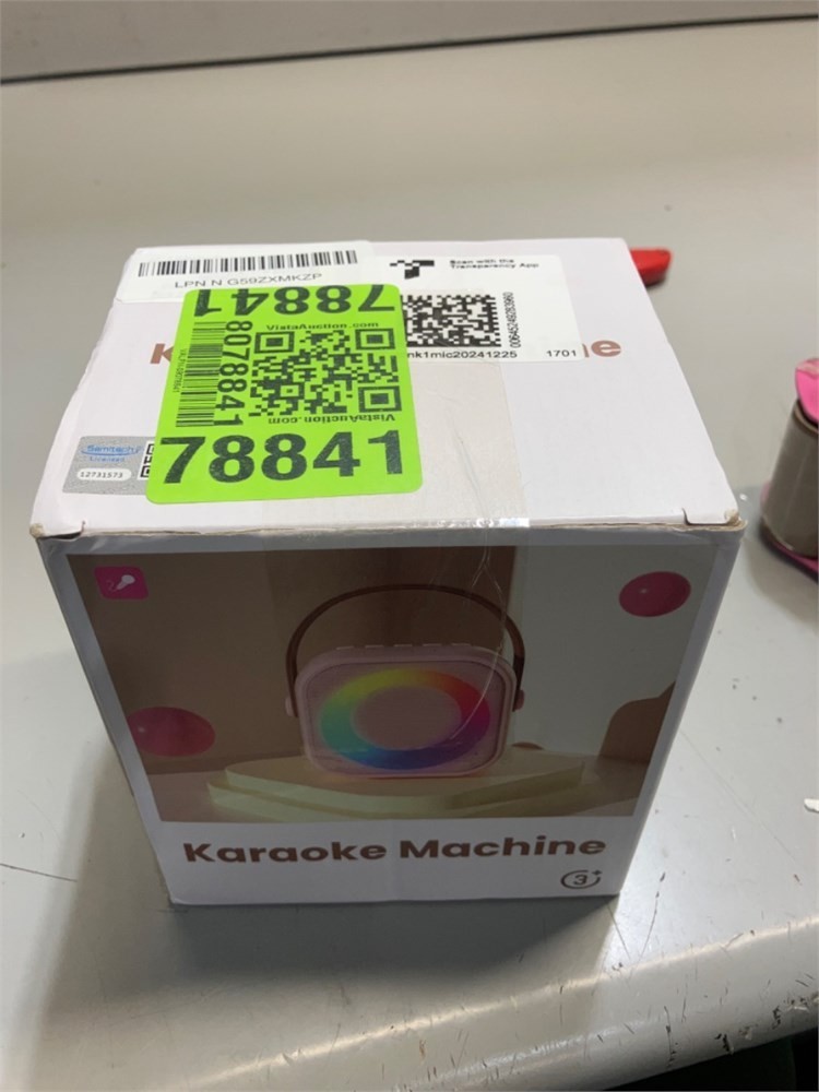 Pink Mini Portable Karaoke Machine With Wireless Microphone Tested & Working