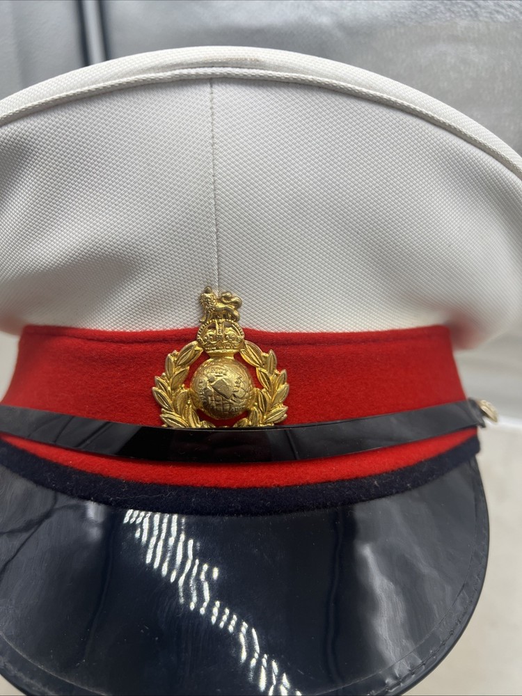 British Royal Marines Visor Hat White Top Size 60 (RF