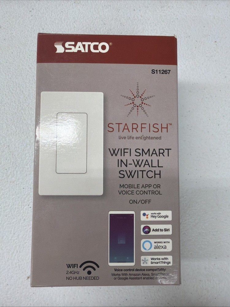 SATCO Starfish S11267 WiFi Smart In-Wall Light Switch – ECS