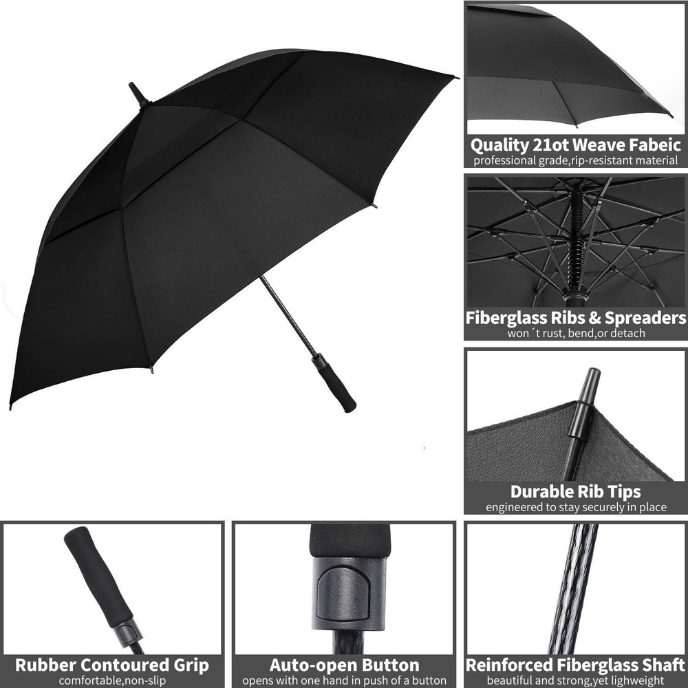 Extra Large Golf Umbrella, 68 Inch - Windproof & Waterproof