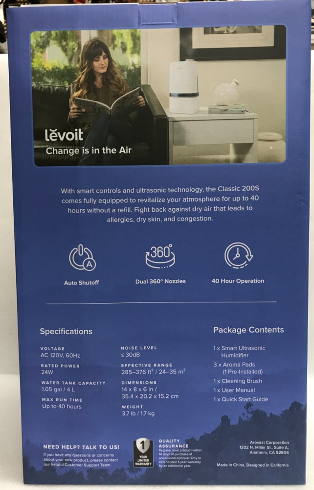 levoit - Smart Ultrasonic Cool Mist Humidifier - Classic 200S