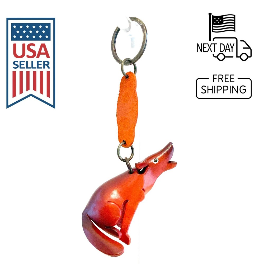 Wolf Handmade Leather Keyring