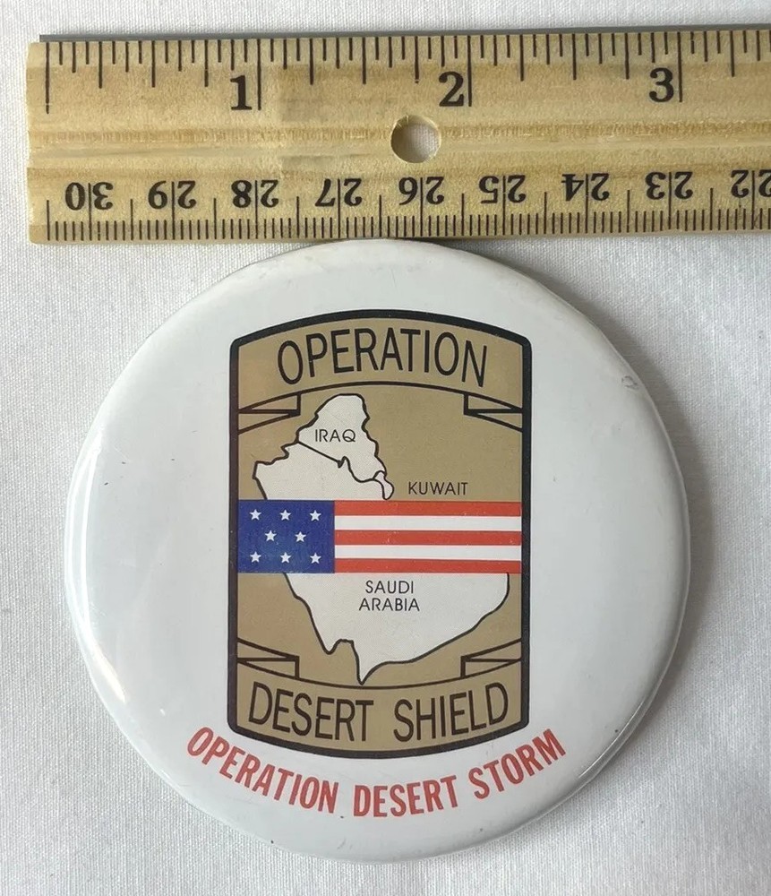 Vintage Operation Desert Storm Button - 3 Inch Diameter Great Condition