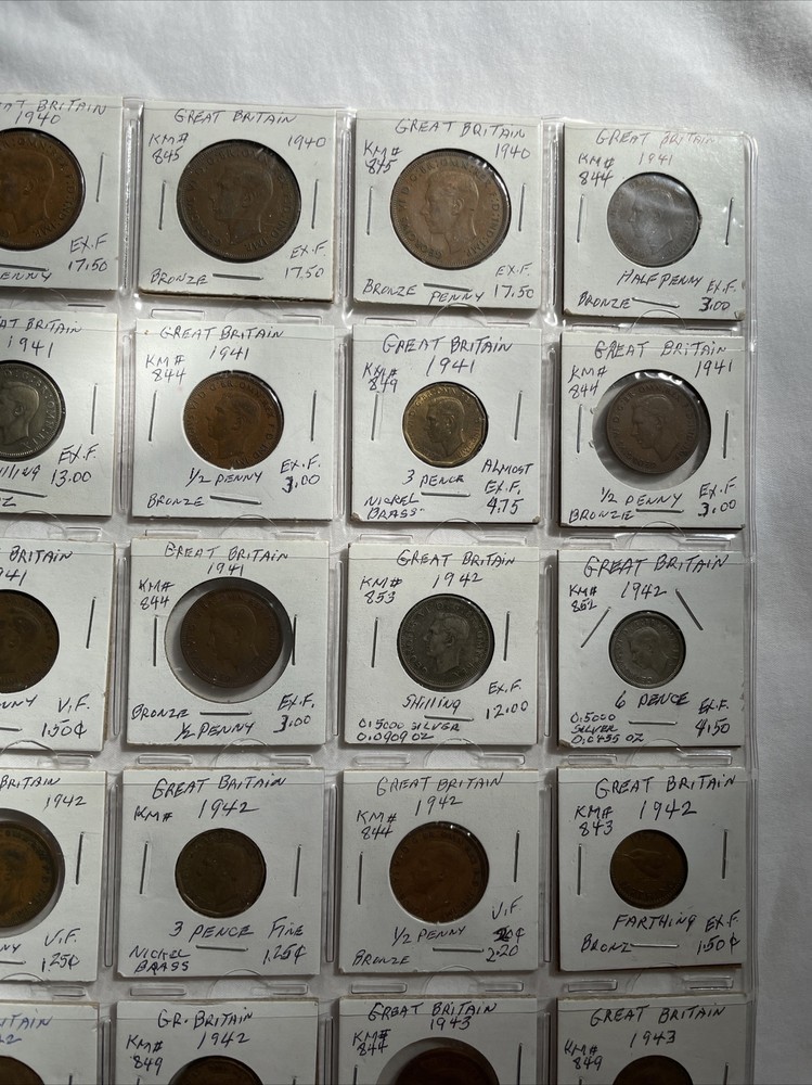 Great Britain 1940-1943 Mixed Coins
