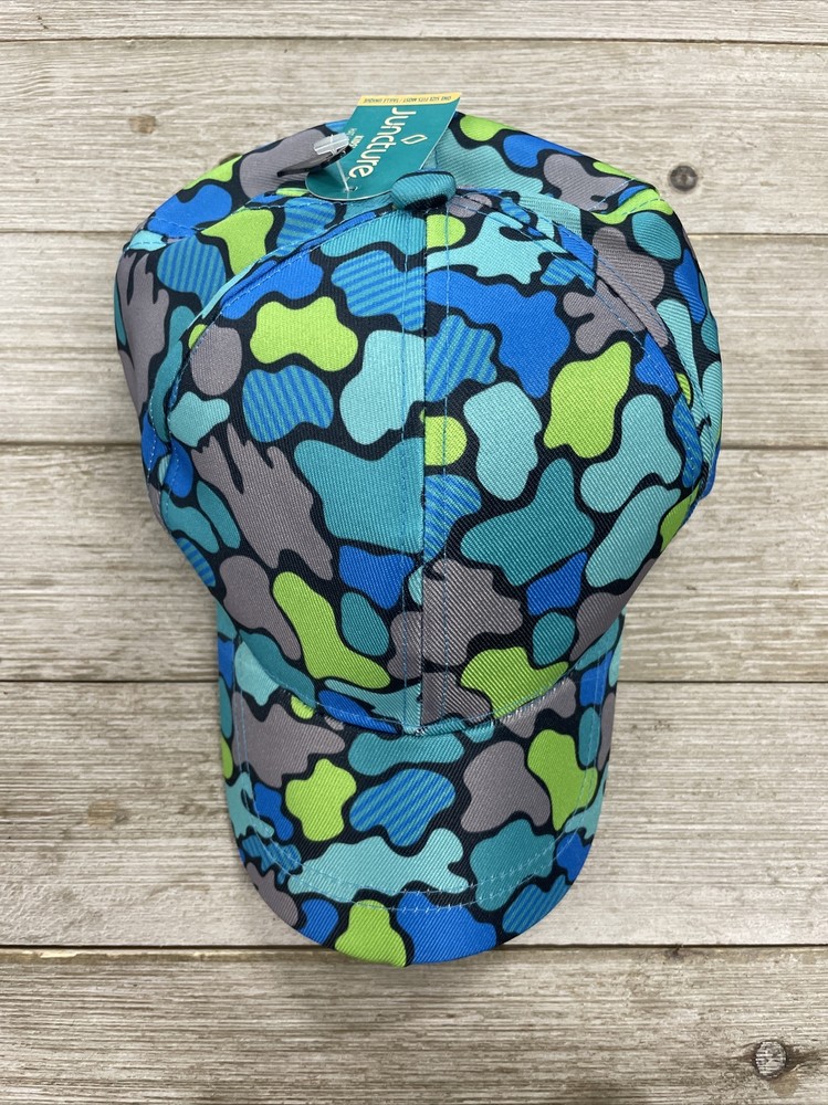 Kids Blue/Green Print Juncture Hat OS