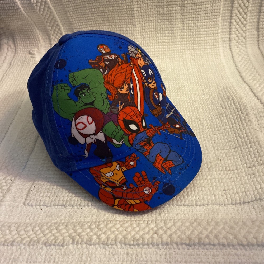 Marvel Super Heroes Kid's Cap / Hat  Blue with graphics  One Size