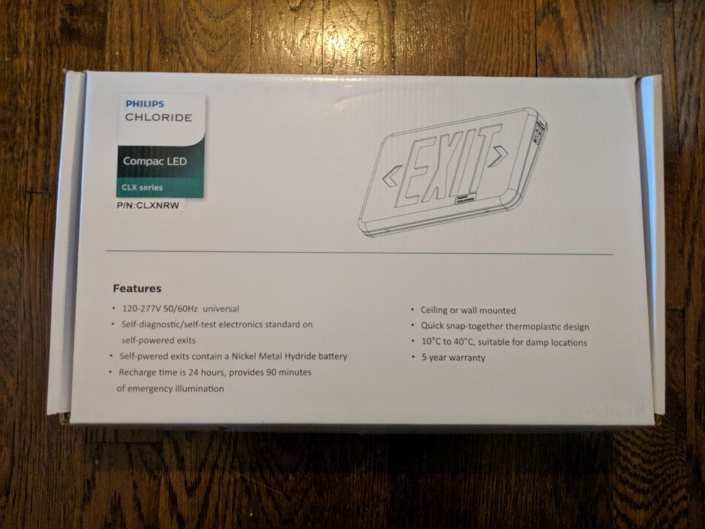 Philips Chloride, CLX Series LED Exit Sign, Model: CLXNRW