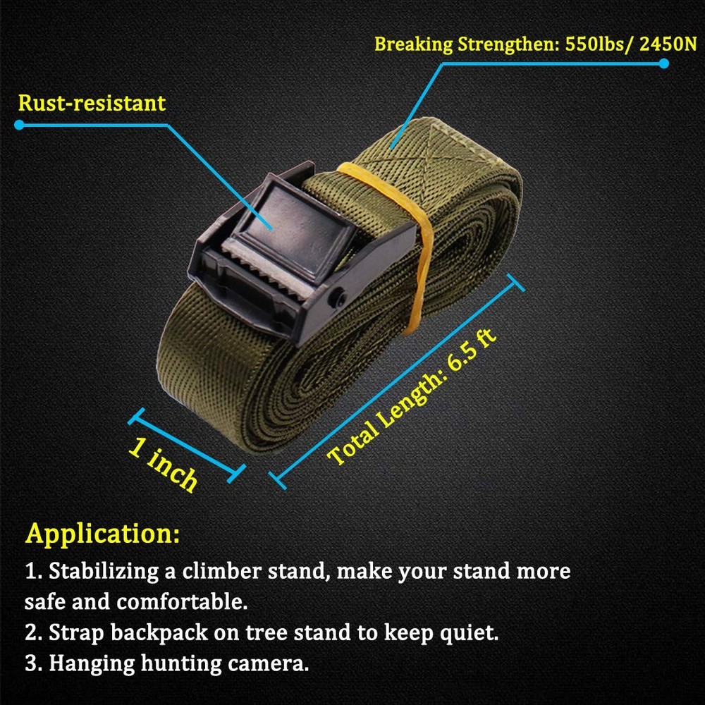 Boaton Tree Stand Stabilizer Straps, Accessories, Large, Green