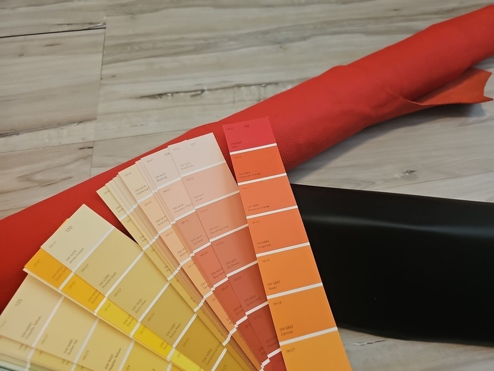 4-5oz STOP RED LEATHER HIDE MATTE MEDIUM SOFT SIDE SHEET,PANEL 12X12-X24 23+sqf