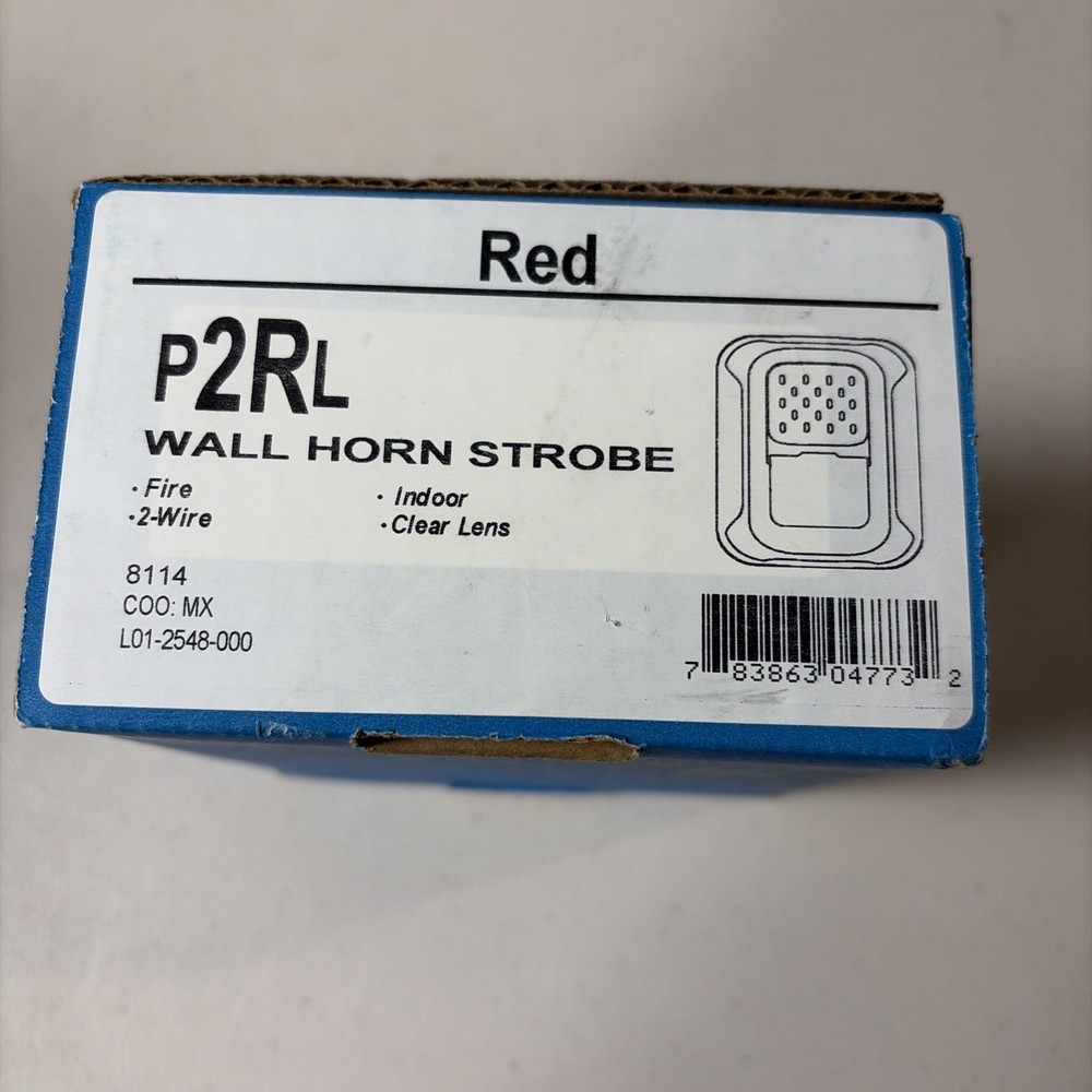 System Sensor P2RL Wall Horn Strobe Red 8114  L01-2548-000