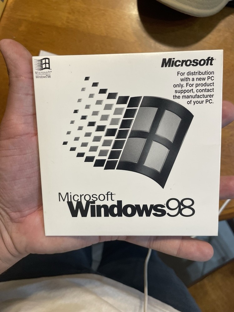 MICROSOFT WINDOWS 98 With NEW sealed CD FULL ENGLISH VERSION OPERATING SYSTEM MS
