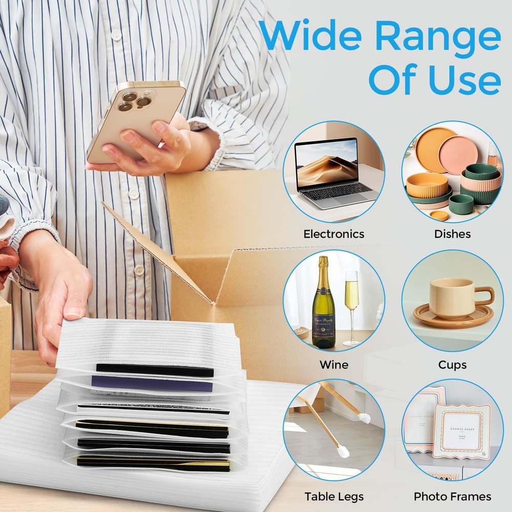 Moving Supplies 100 PCS Foam Pouches Sheets for Packing Storage Ship