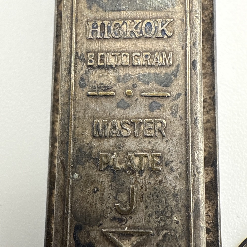 HICKOK Silver Beltogram J Initial Belt Tip Pocket Watch Chain