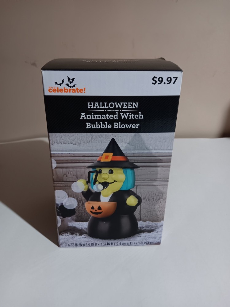 New Halloween Animated Witch Bubble Blower