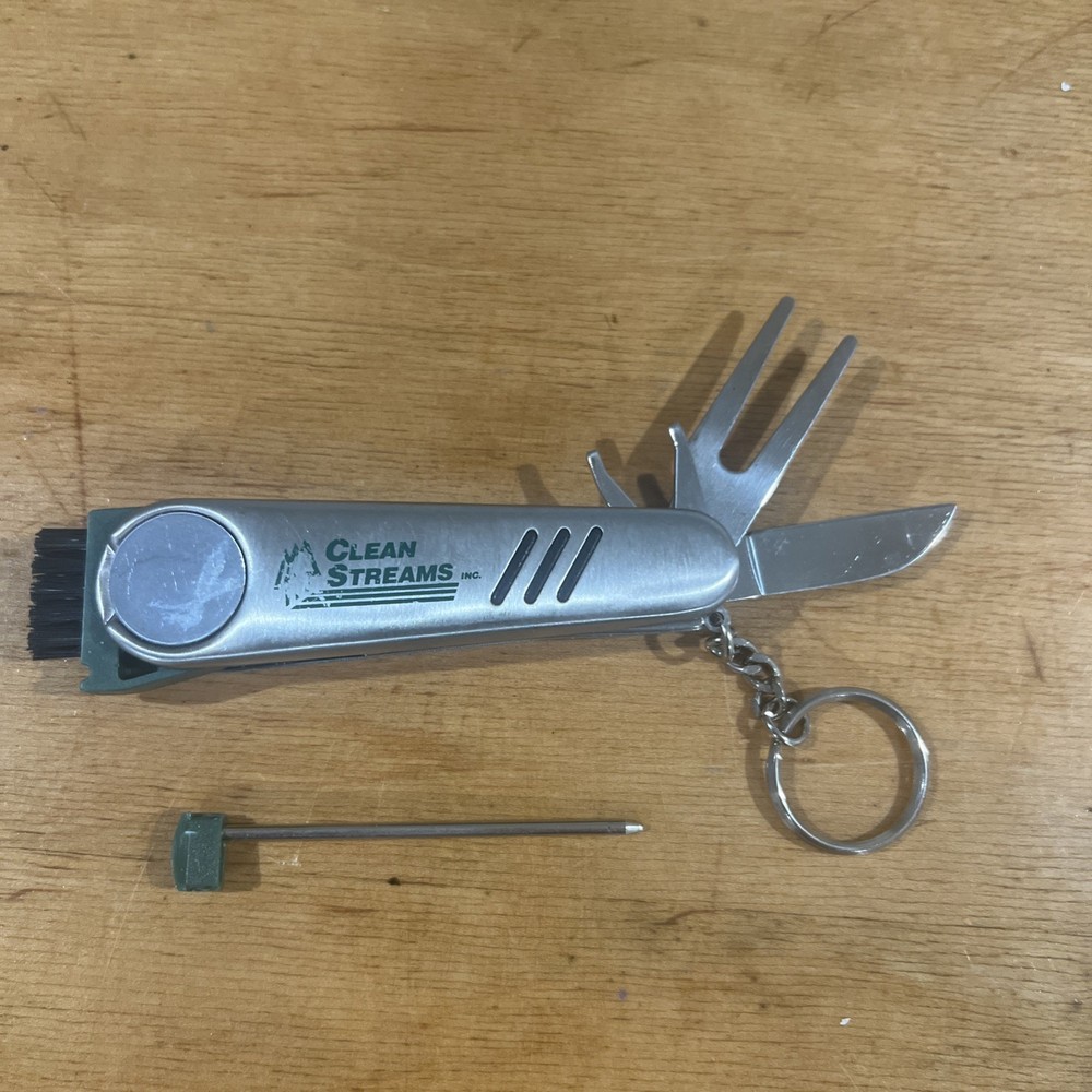 VIntage Clean Stream Golf 5 Piece Knife Stainless Multi Tool. Nice!