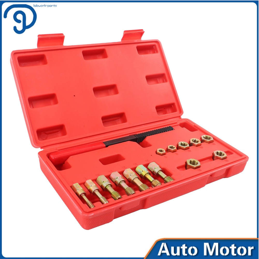 15-Piece Metric Thread Chaser Set M6 M8 M10 M12 Thread Restorer Tool Thread Set