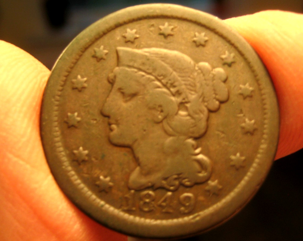 1849 LARGE CENT ~ Very Good