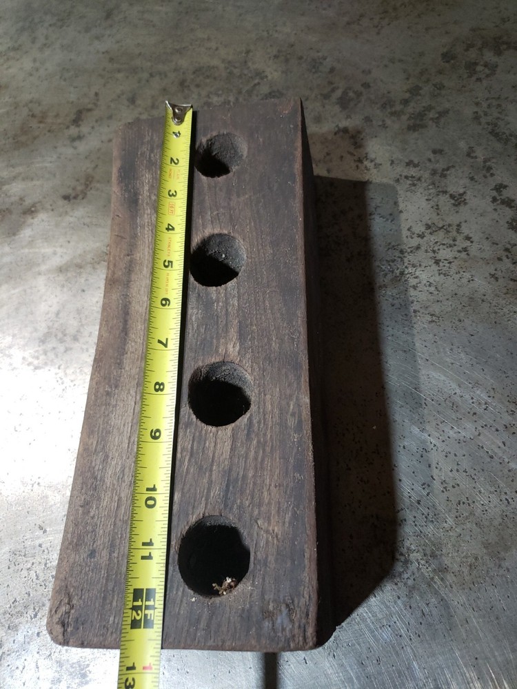 Walnut Live Edge thick Wood Block Rustic Planter Old Primitive