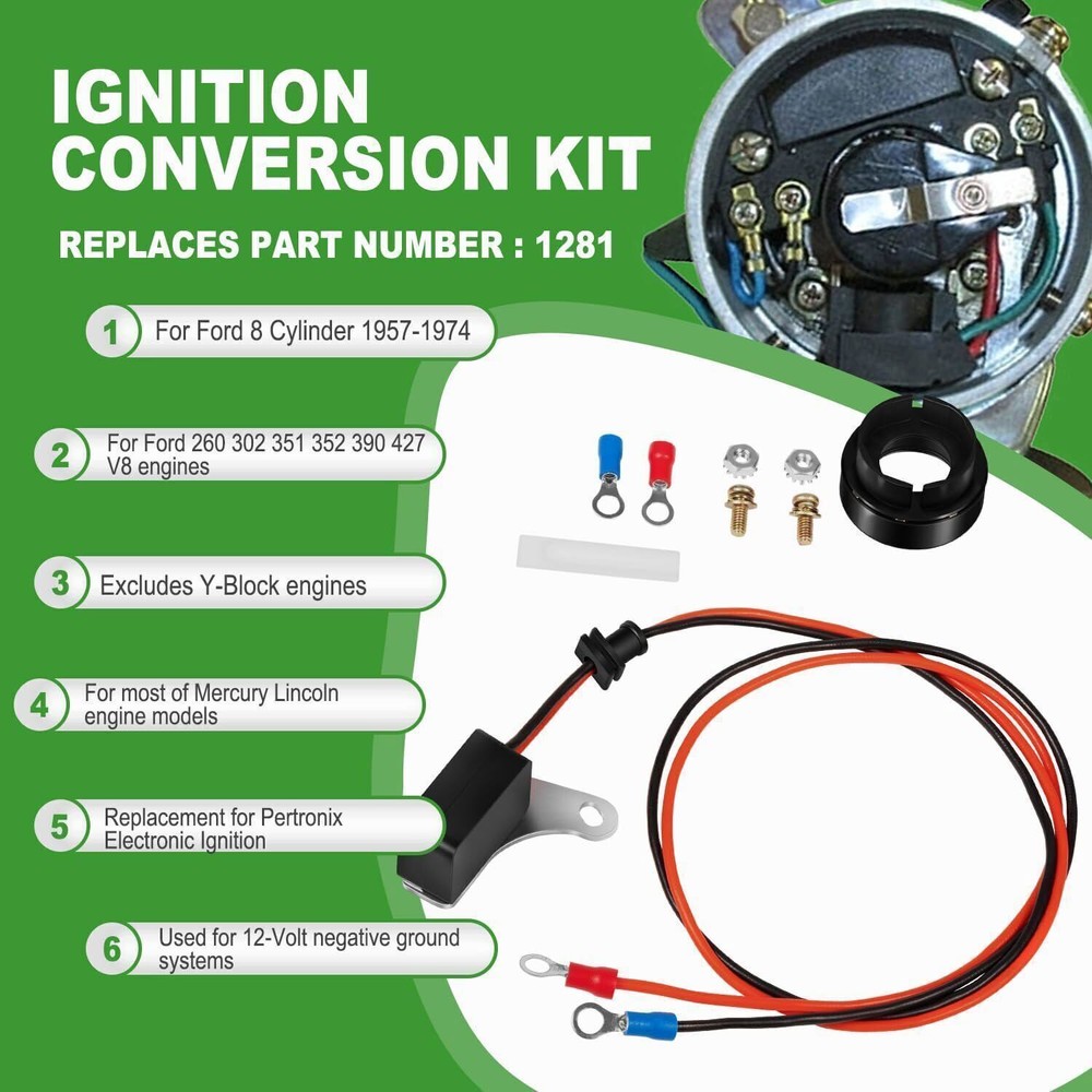 For Ford V8 Pertronix 1281 Ignition Points-to-Electronic Conversion Kit Ignitor-