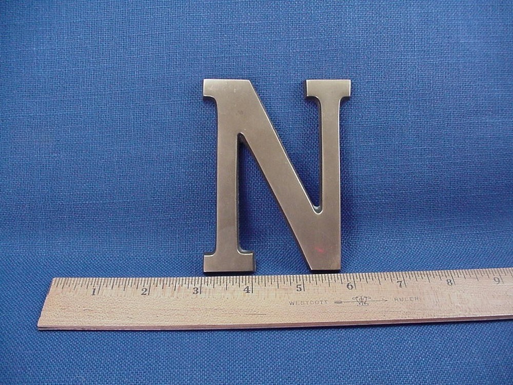 DECORATIVE SOLID BRASS INITIAL “N” PAPERWEIGHT