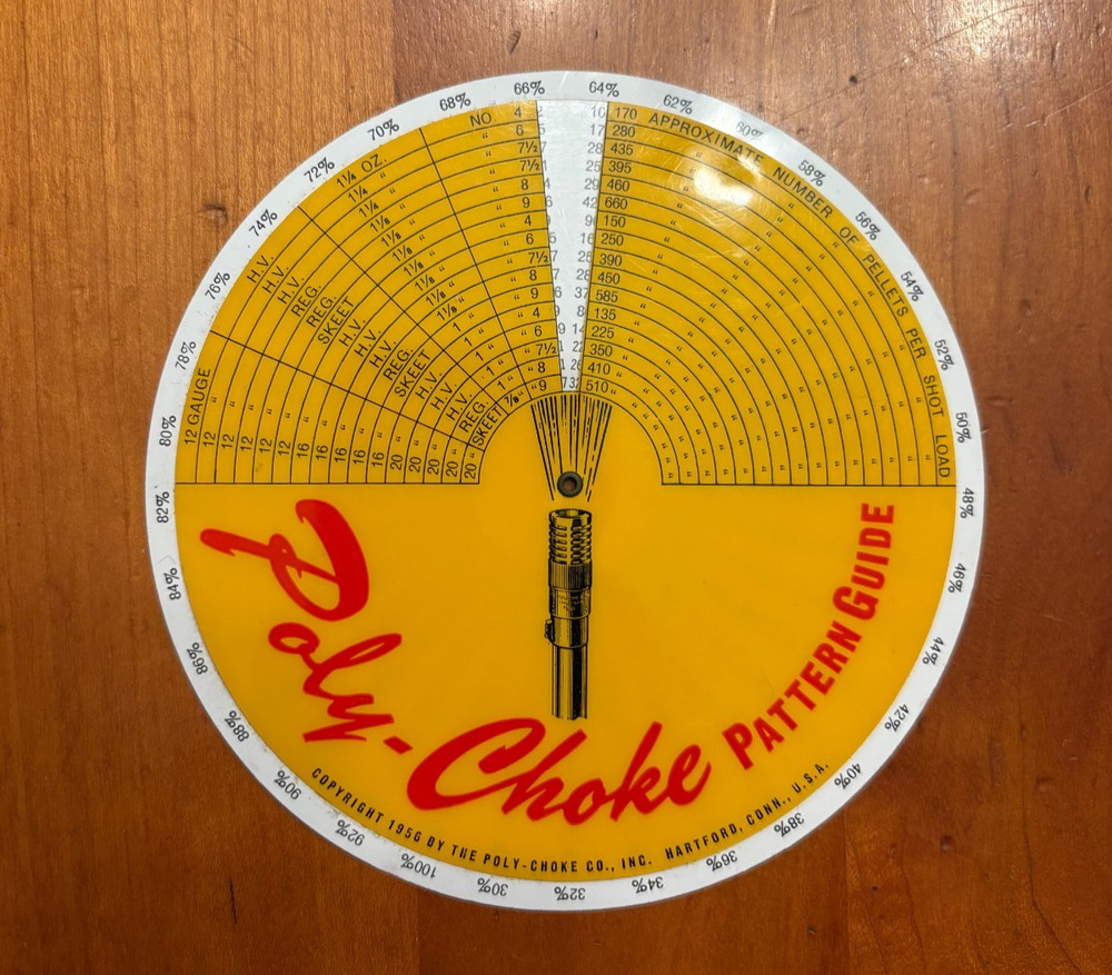 1956 Poly Choke Pattern Guide Plastic Disc Wheel Tool Vintage
