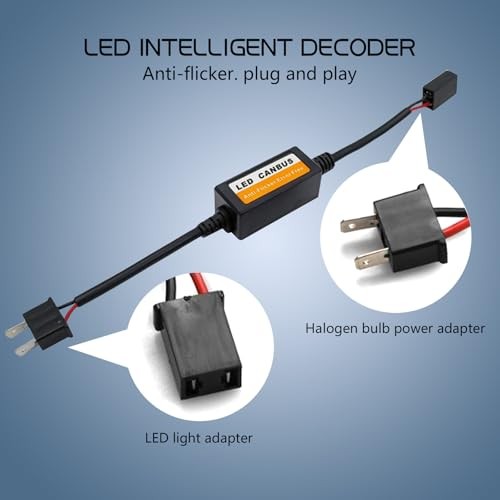 NGHAY H4-LED Headlight Decoder Eliminates Radio Interference, Fault 2PC H4-2PC