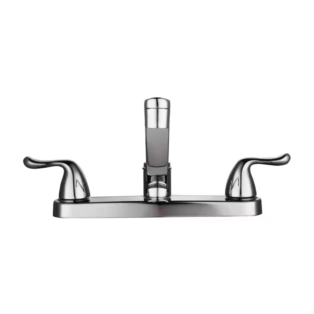 Glacier Bay Constructor Double Handle Standard Kitchen Faucet in Chrome