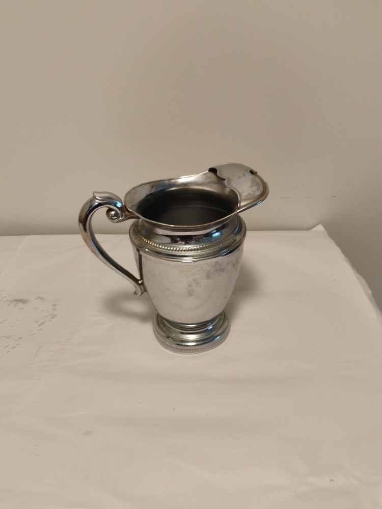 Vintage Silver Plated Water Pitcher, 9" Tall