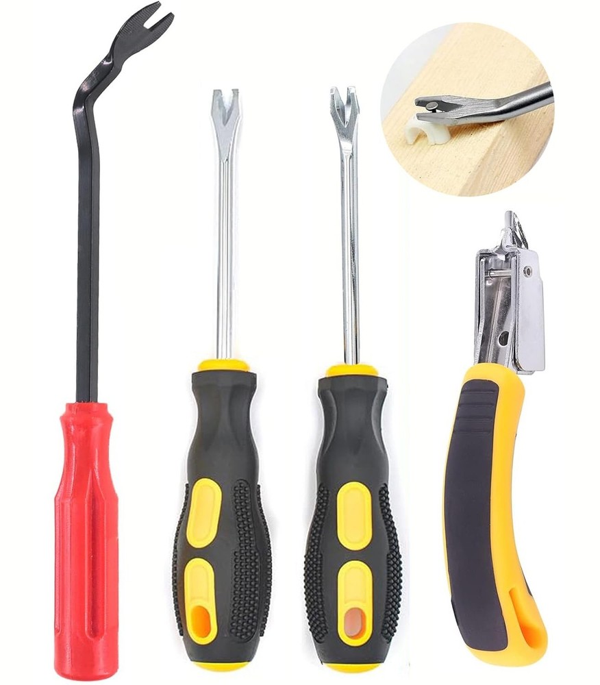 4Pcs Upholstery and Construction Staple Remover with Tack Puller Tool, Nail P...