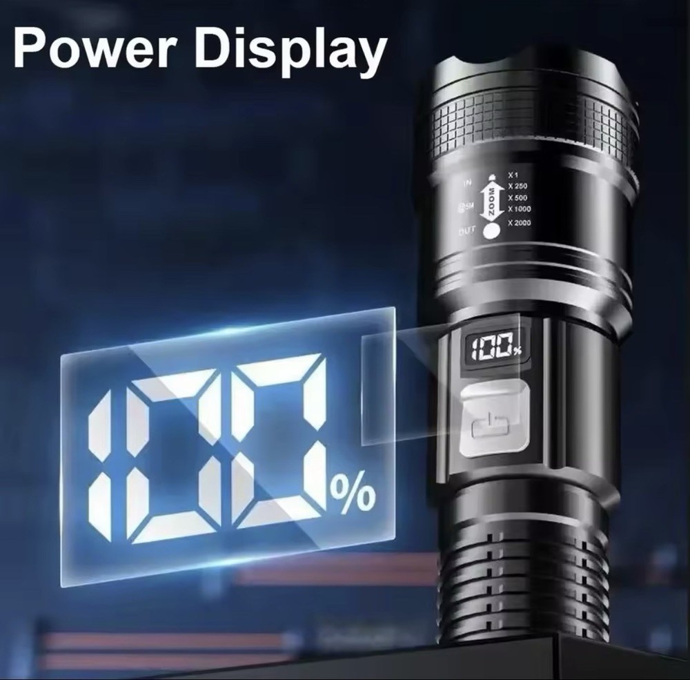 Professional Powerful LED Flashlight, Rechargeable LED Flashlights 500000 Lum