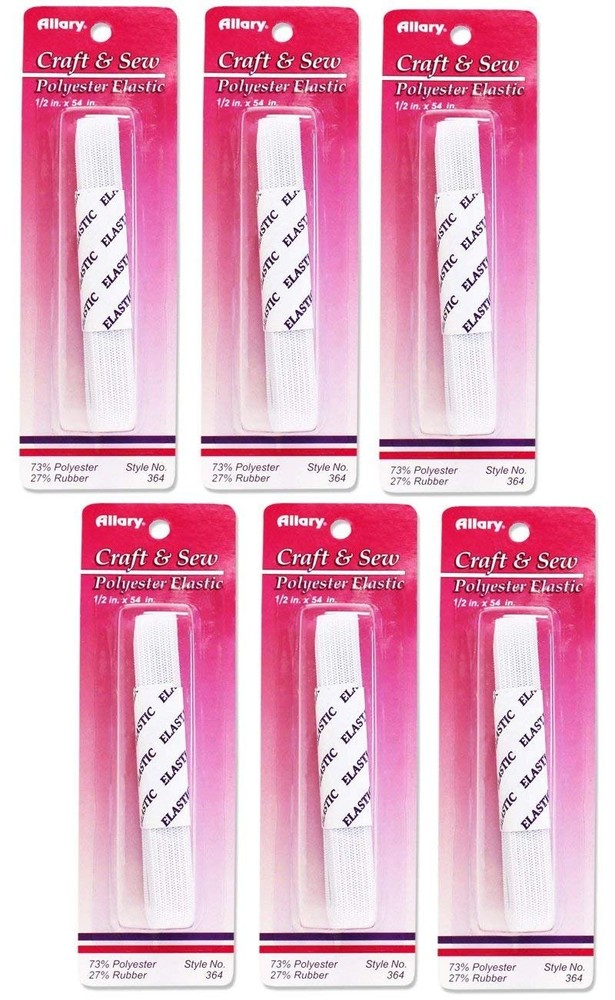 Allary 364 - 1/2" x 54" Polyester Elastic - Multipacks