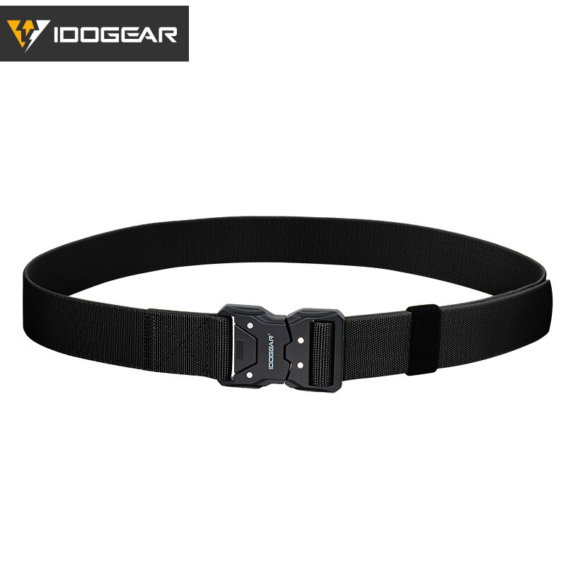 IDOGEAR Tactical Belt 1.5 Inch Quick Release Elastic Belt Adjustable Outdoors BK