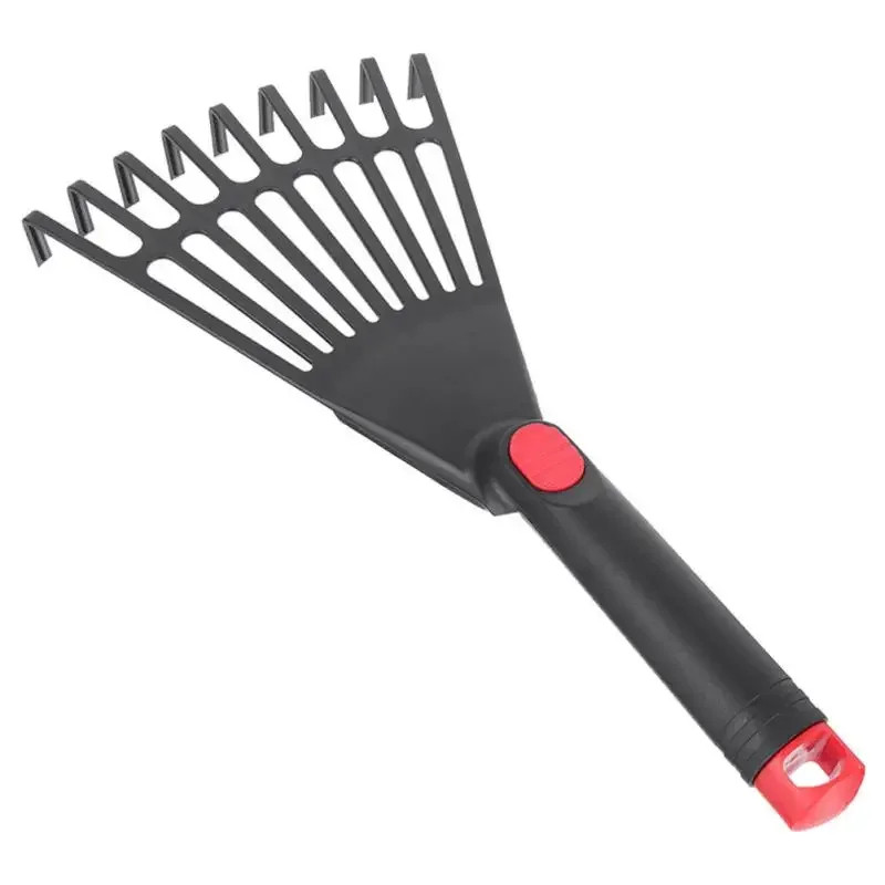 Small Leaf Rake Gardening Tool Plastic Hand Rake with Handle for Lawn Care
