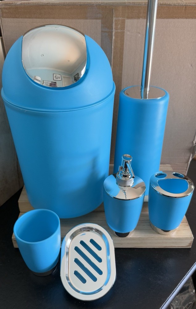 6pcs Bathroom Accessory Kit Blue - A0092