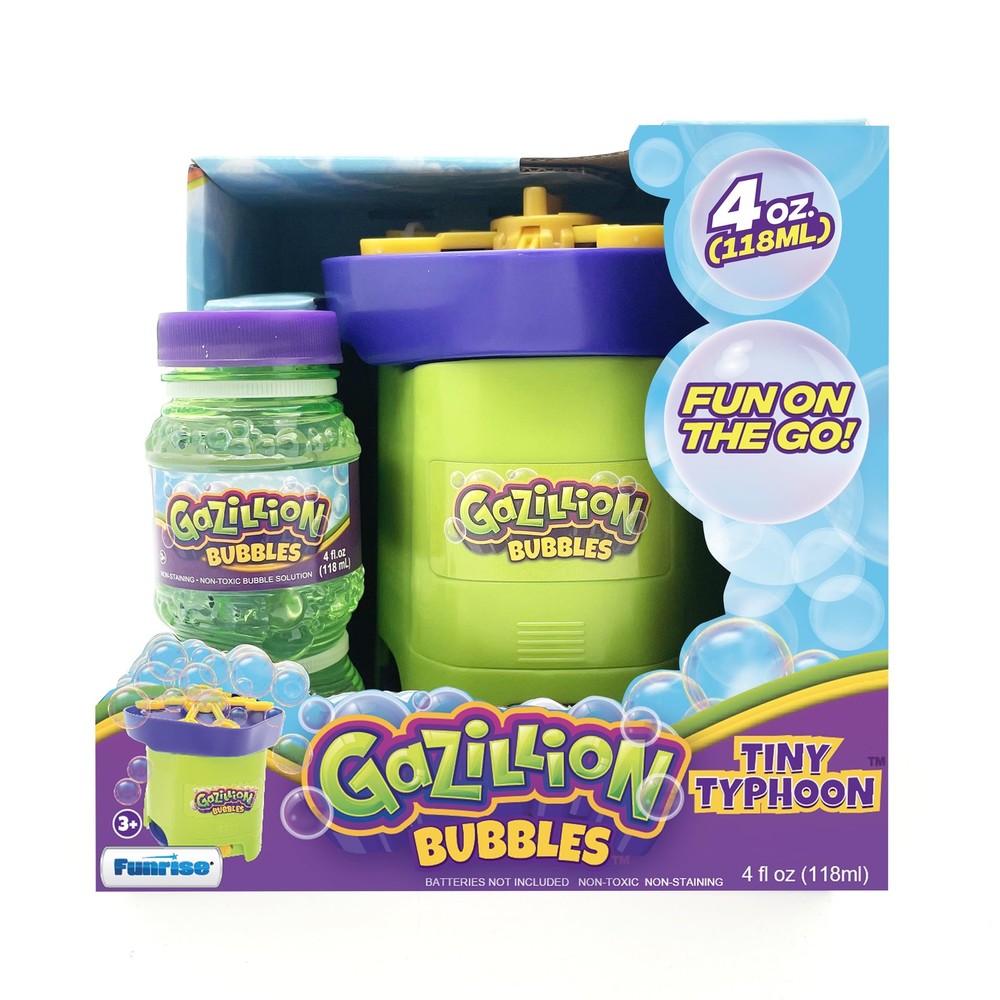 Gazillion Bubbles Tiny Typhoon, Compact Bubble Machine, Powerful Small, Green