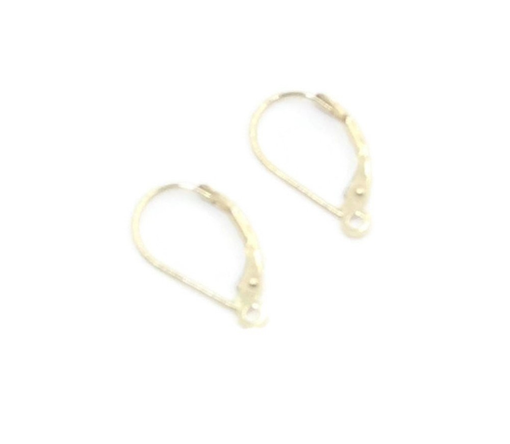 14k Yellow Gold Plain Lever-backs for Earrings