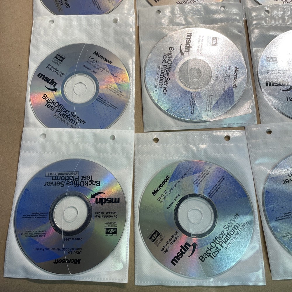 Microsoft MSDN Back Office Server Test Platform Discs 1-20 -Oct. 1999 Int’l Pack