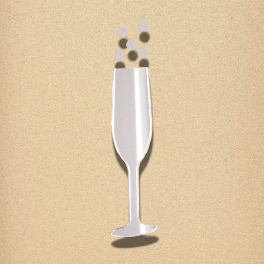 Champagne Flute & Bubbles Mirror