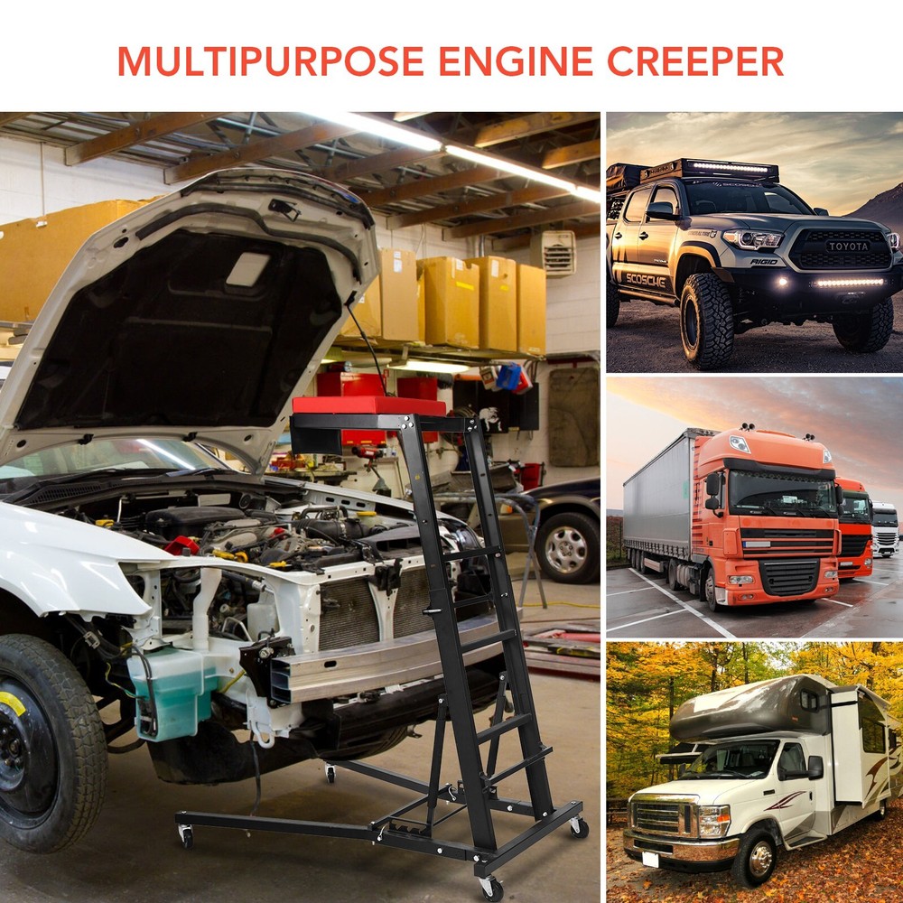 Adjustable Automotive Engine Creeper 400 lbs Capacity for Home Garage & Workshop