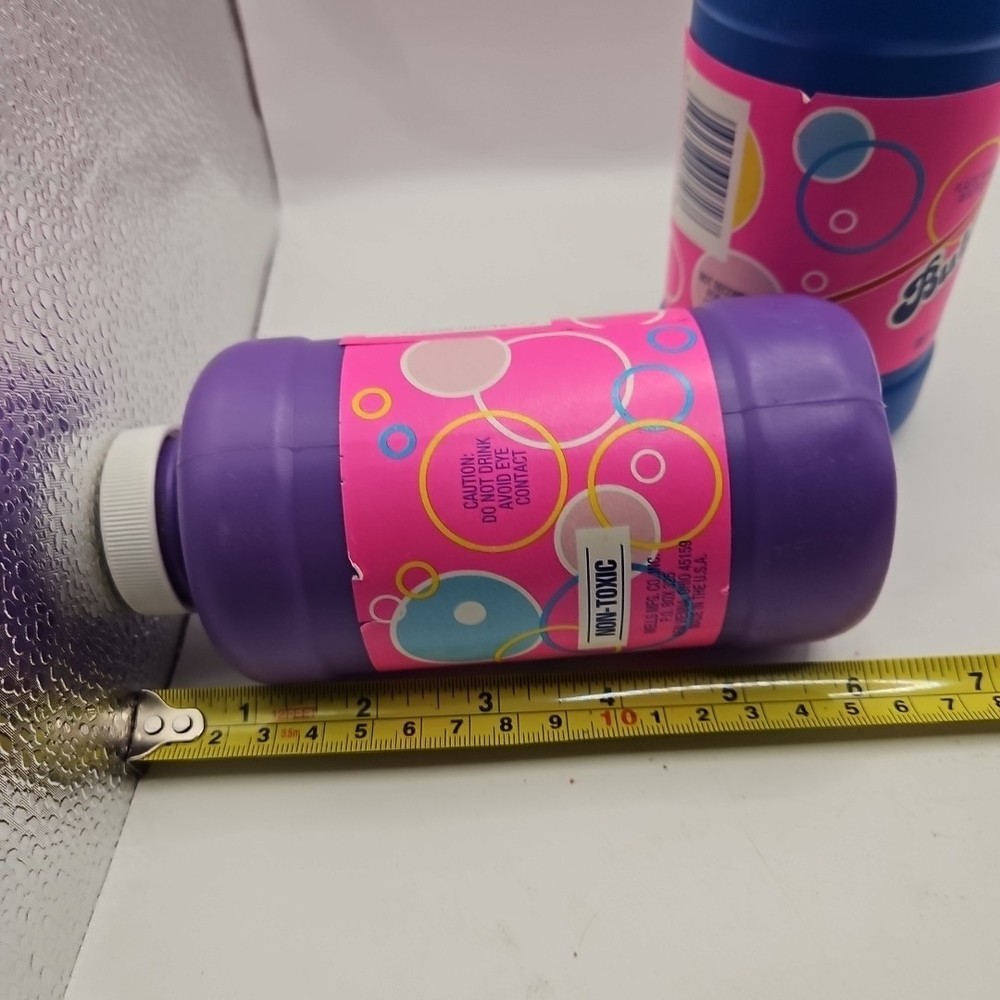 Two Vintage Bubble Joy Bubble Solution 16 Oz. Bottles W/ Plastic Wand Sealed