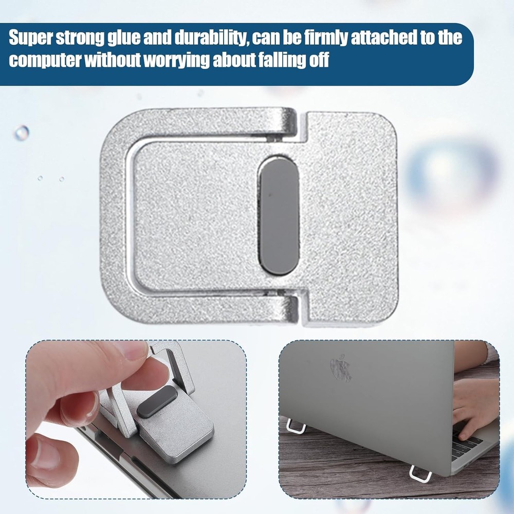 2PCS Foldable Mini Laptop & Keyboard Stand, Portable Desk Riser, Silver