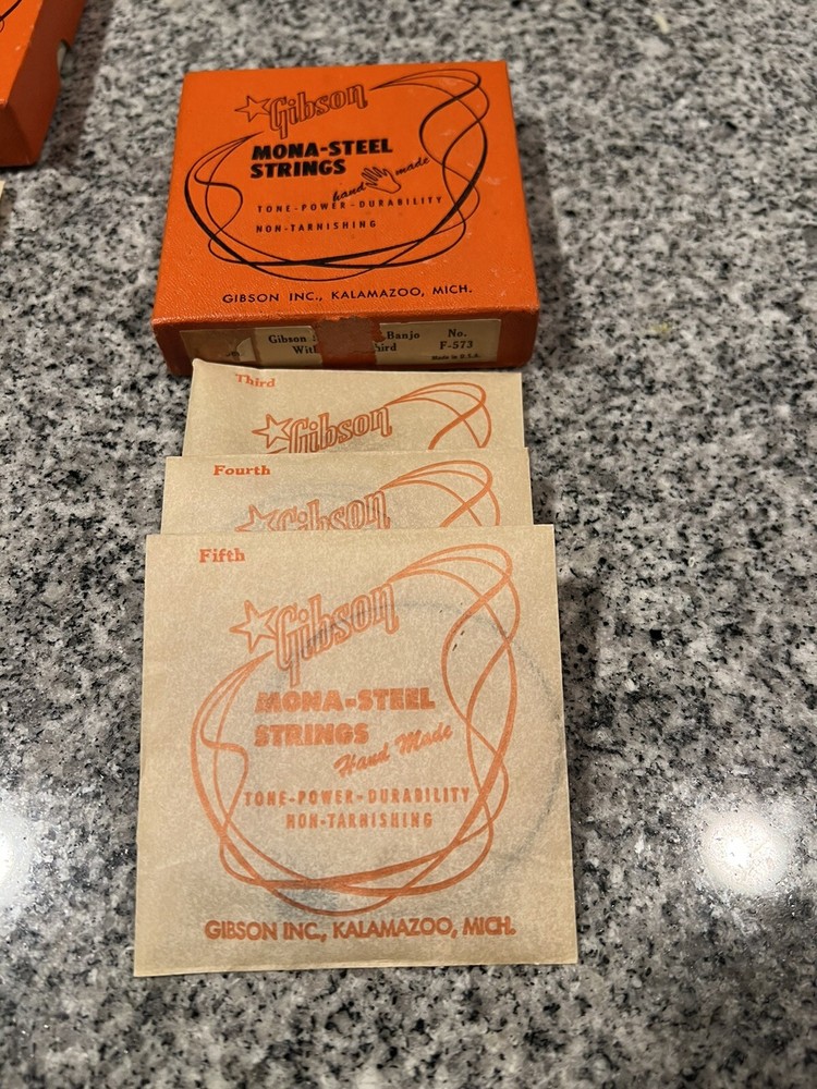 Gibson Mona Steel Strings Folk Banjo 2 Boxes(8 Total strings)