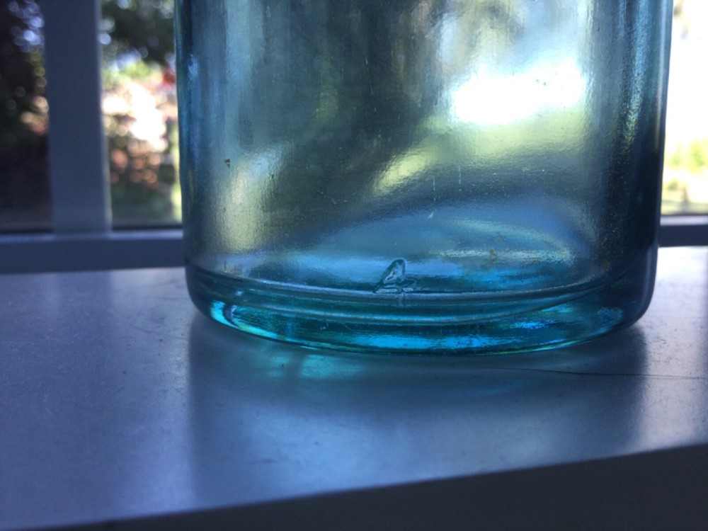 Vintage Embossed Aqua SIMON Beer Bottle