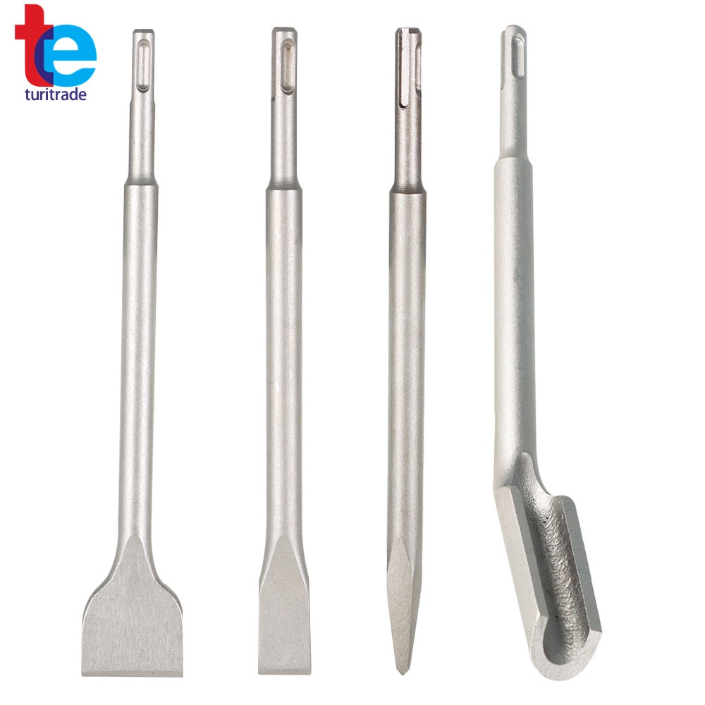4 Pcs SDS Plus Chisel Bits High Quality Flat Chisel Grooving Chisel Point Chisel