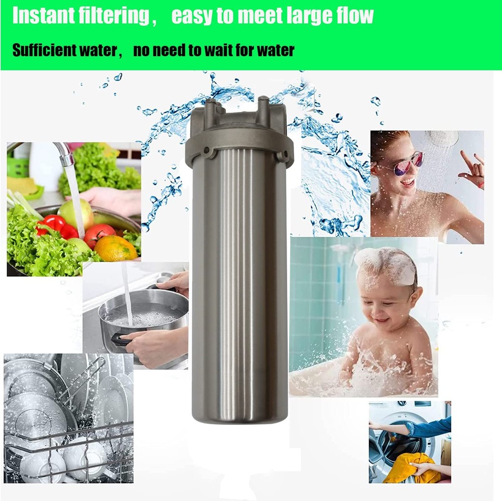 INTBUYING Heavy Duty Water Filter Shell Housing Whole House Water Purification