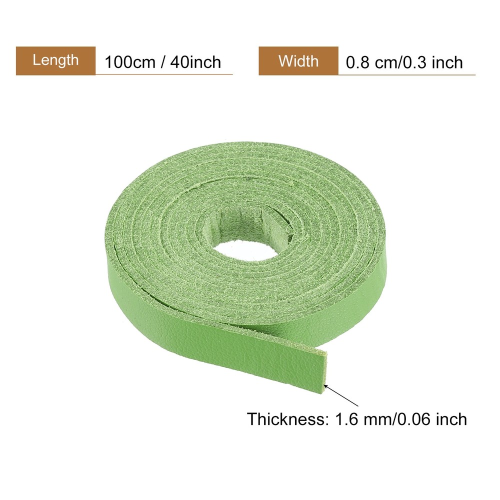 Leather Straps Belt Strip Leather Strips String 0.8cm/0.3" Width, Green