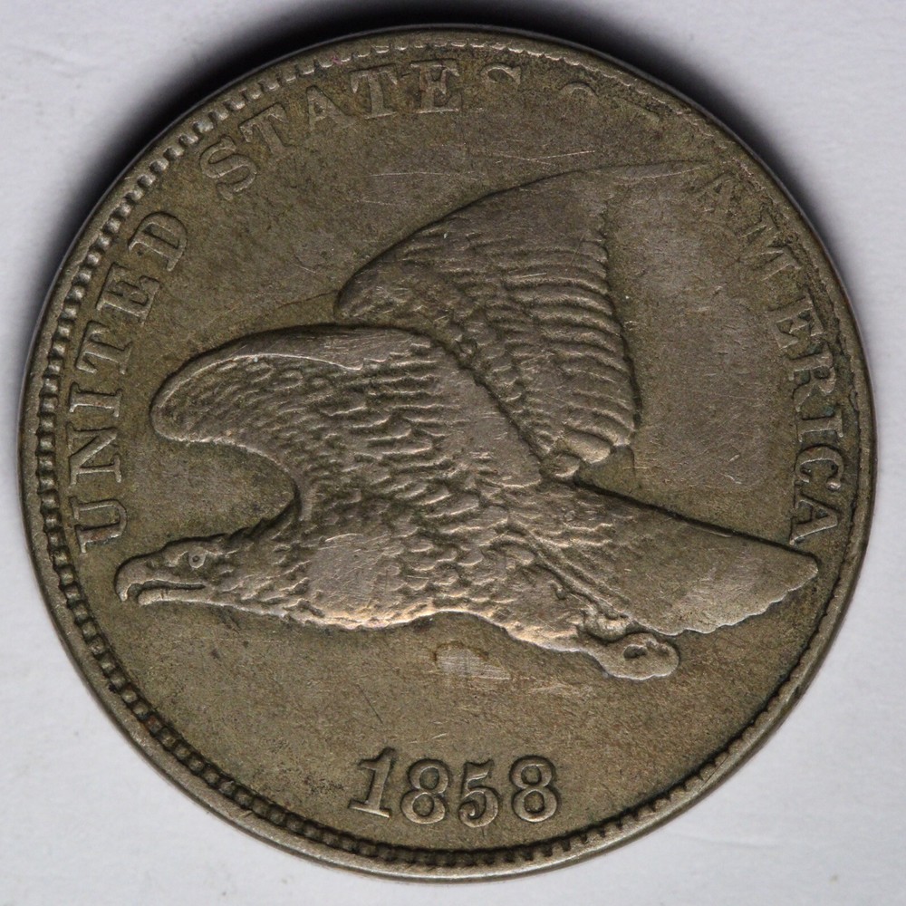 1858 LL Flying Eagle Cent Penny XF E116 AUNM