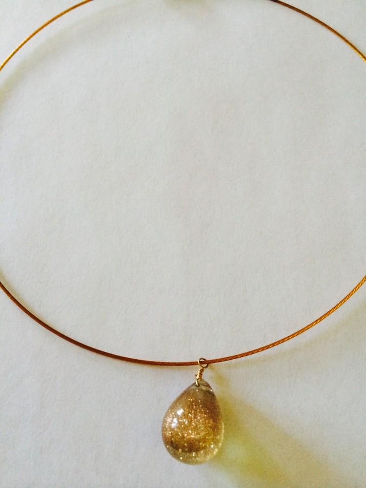 Handmade Fun citrine bronze beach choker