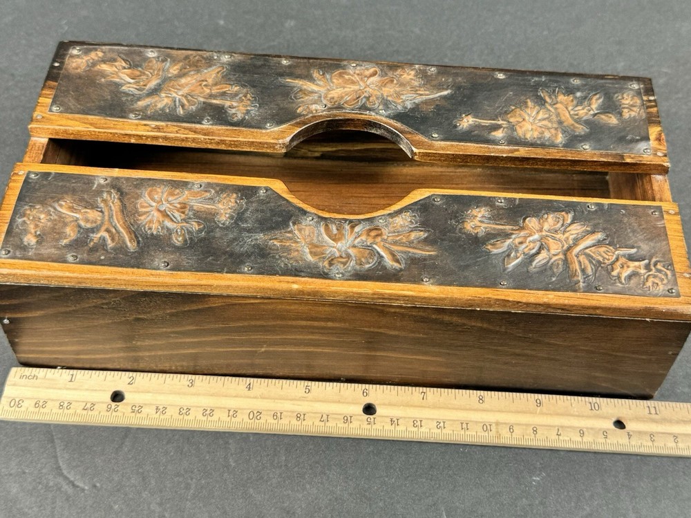 Wood & Copper Decorative Tissue Box Cover